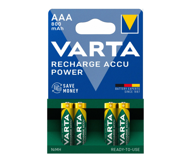 VARTA Recharge Accu Power AAA 800mAh (4 szt.) 56703101404 - 1456591 - zdjęcie